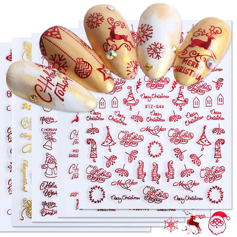 Nail Art Xmas Stickers - N64.Accessoires de Noël Nail Art Design,