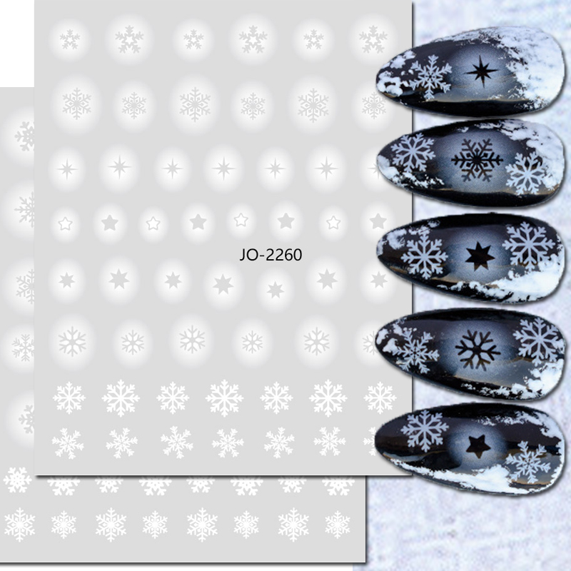 Nail Art Xmas Stickers - Décalcomanies 3D pour Nail Art, Autocollants