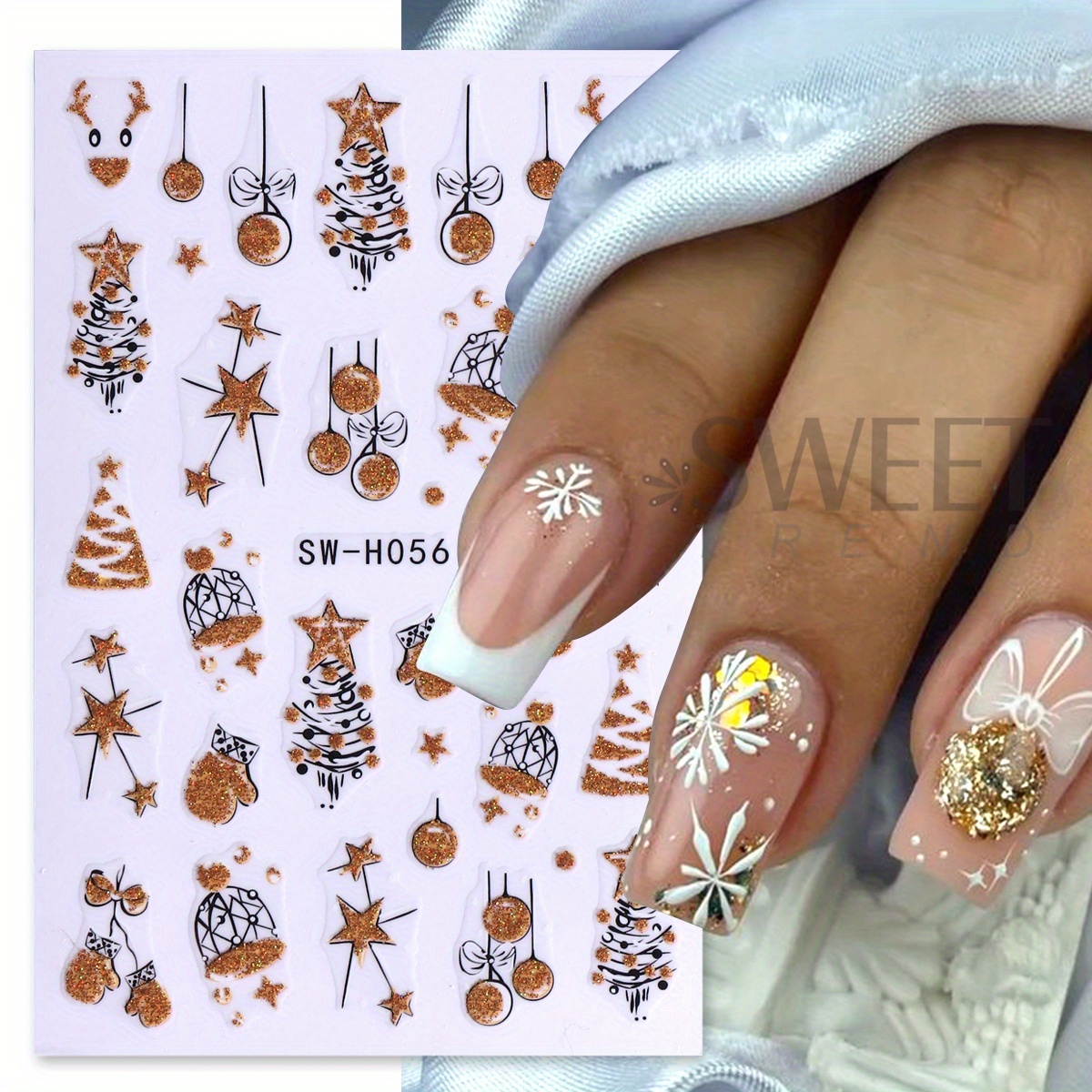 2 pièces magnifiques autocolla - Nail Art Xmas Stickers avis et prix