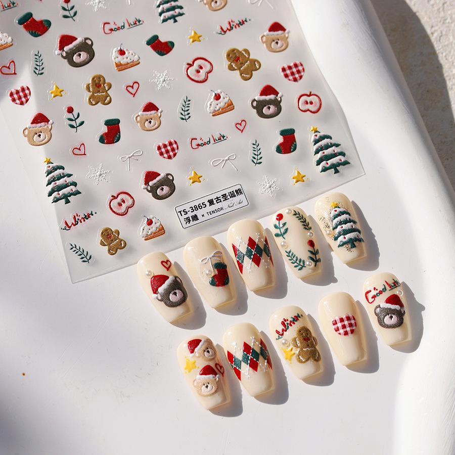 Autocollants pour ongles ours  - Nail Art Xmas Stickers avis et prix